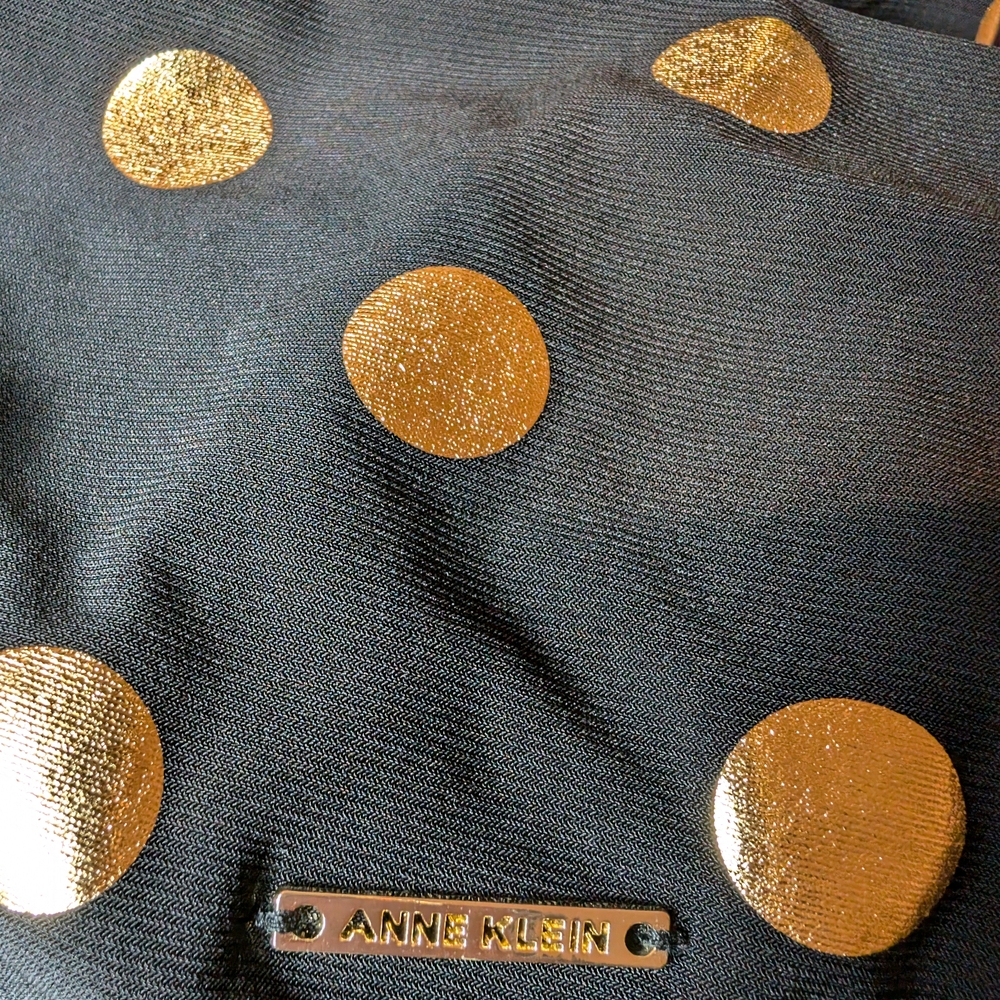 Black and Gold Polka Dot Women's Top - Picture 10 of 12